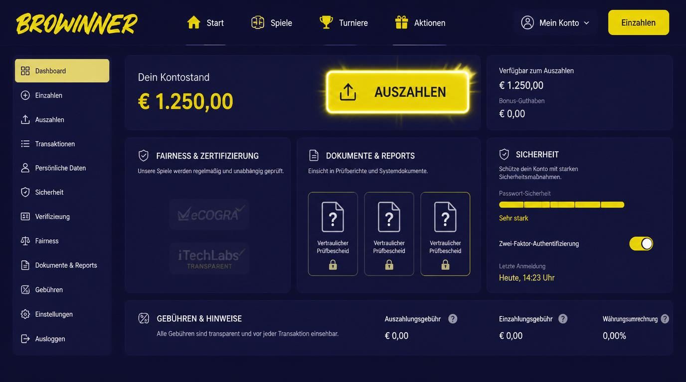  Auszahlung, Fairness-Zertifikate, Unsicherheit, sichtbare Prüfzeichen 