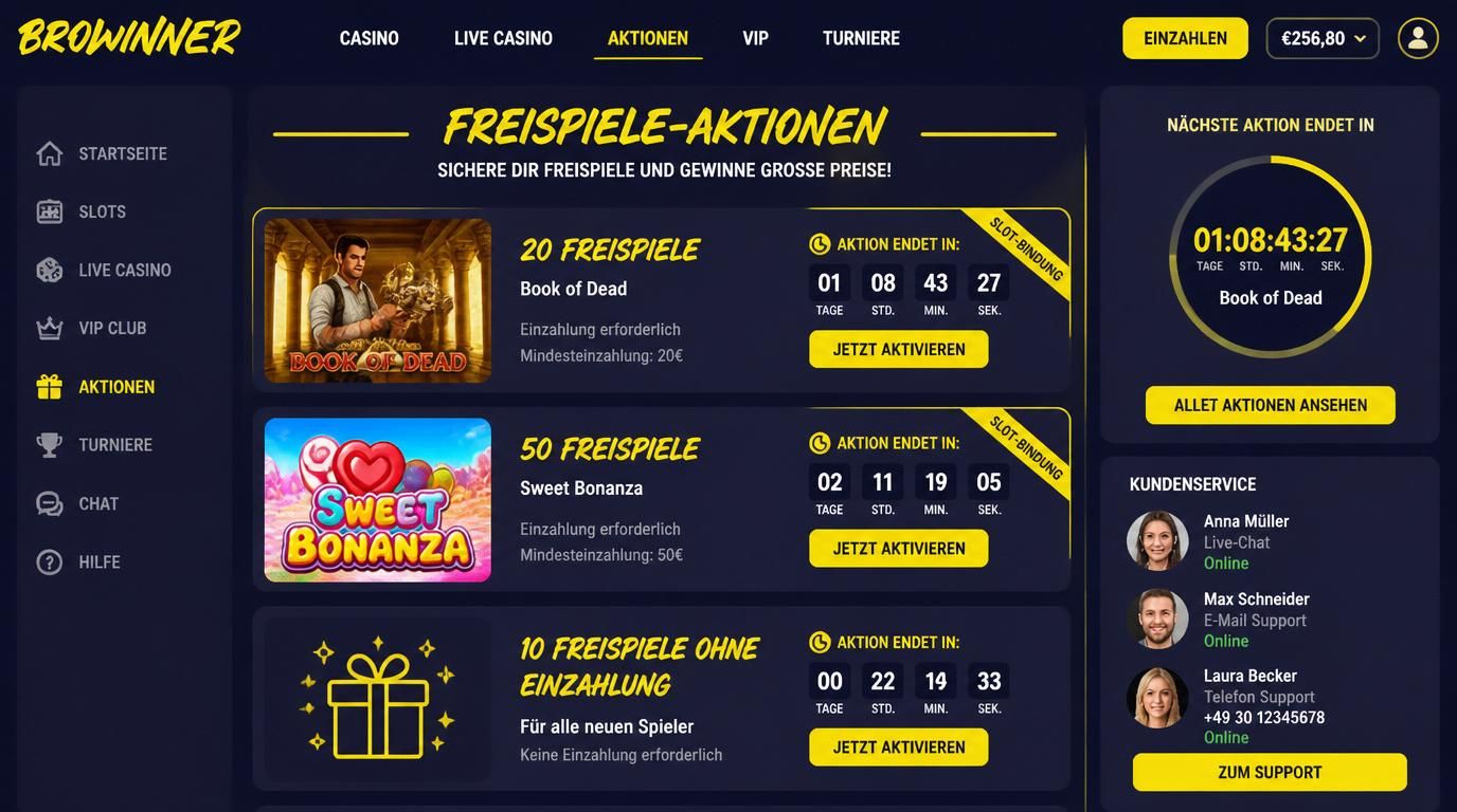 Freispiele mit Ablaufzeiten und speziellen Slots wie Book of Dead oder Sweet Bonanza.